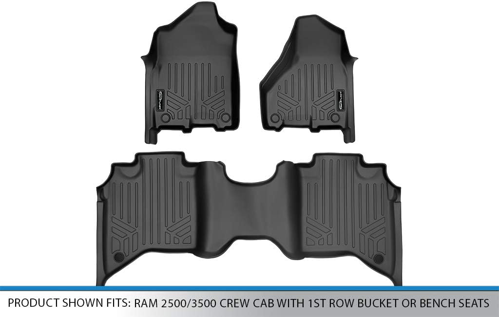 Black 2 Row Custom Floor Mats Liner Set N401937