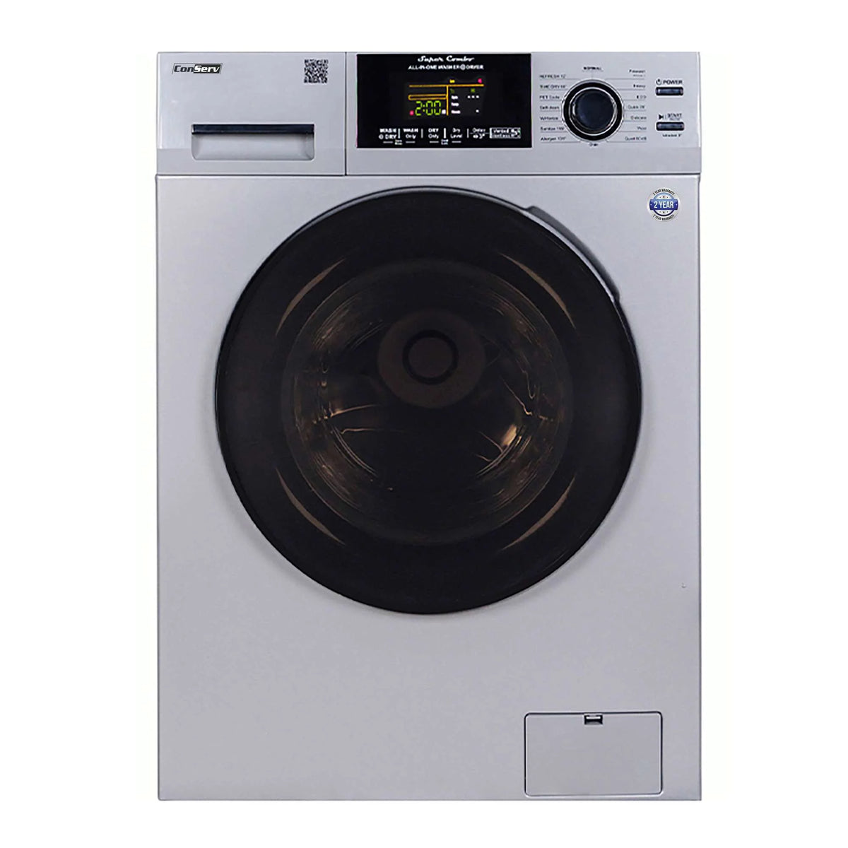 15 lbs Compact Washer Dryer Combo with Pet Cycle in White S68439