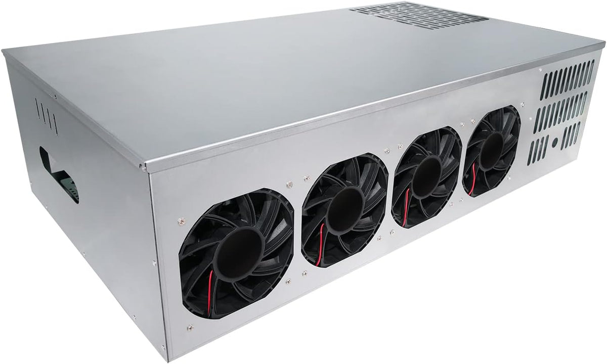 8 Port GPU Mining Case with 4 Cooling Fans Q32446