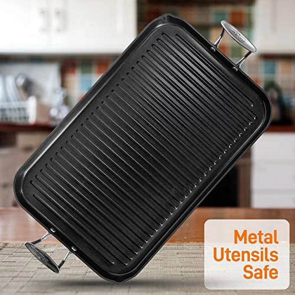 20" x 13" Nonstick Hard-Anodized Grill Pan Z2401