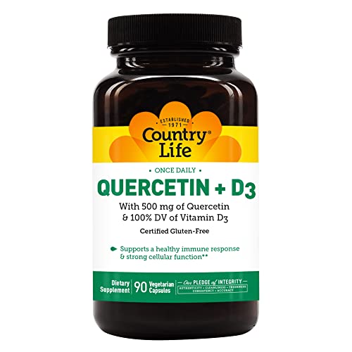 Quercetin Vitamin D3 90 Vegetarian Capsules Gluten Free X425012