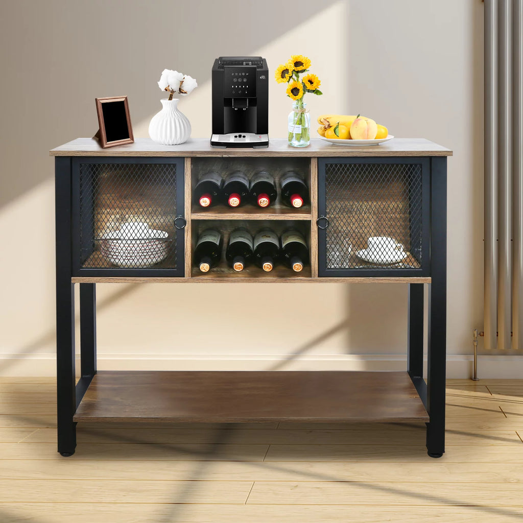 Brown Buffet Sideboard with Storage Shelves L86463
