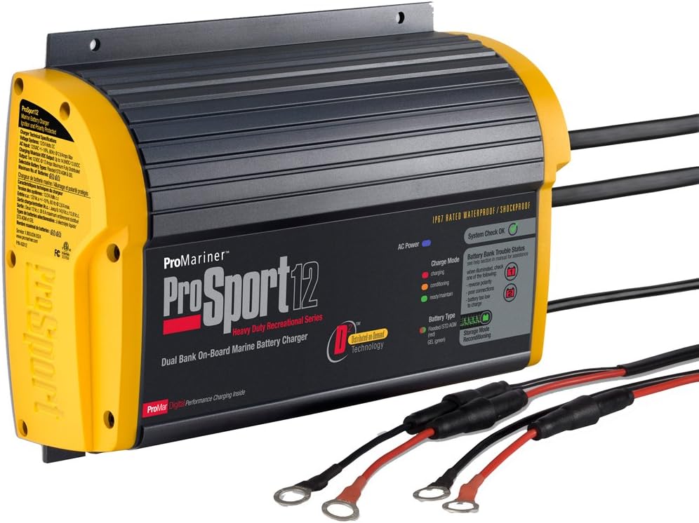 12 Amp 2 Bank On-Board Marine Battery Charger W66442