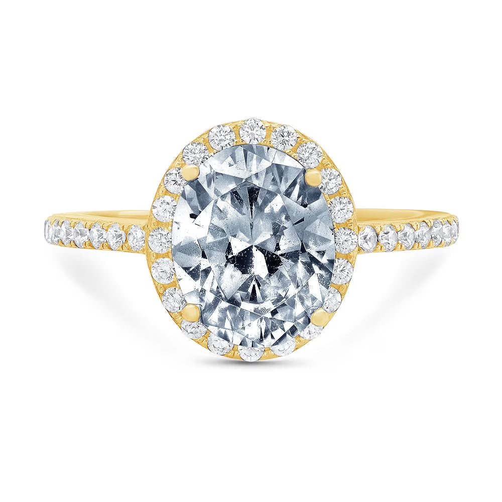 14k Yellow Gold Solitaire Ring with Sky Blue Topaz Q103