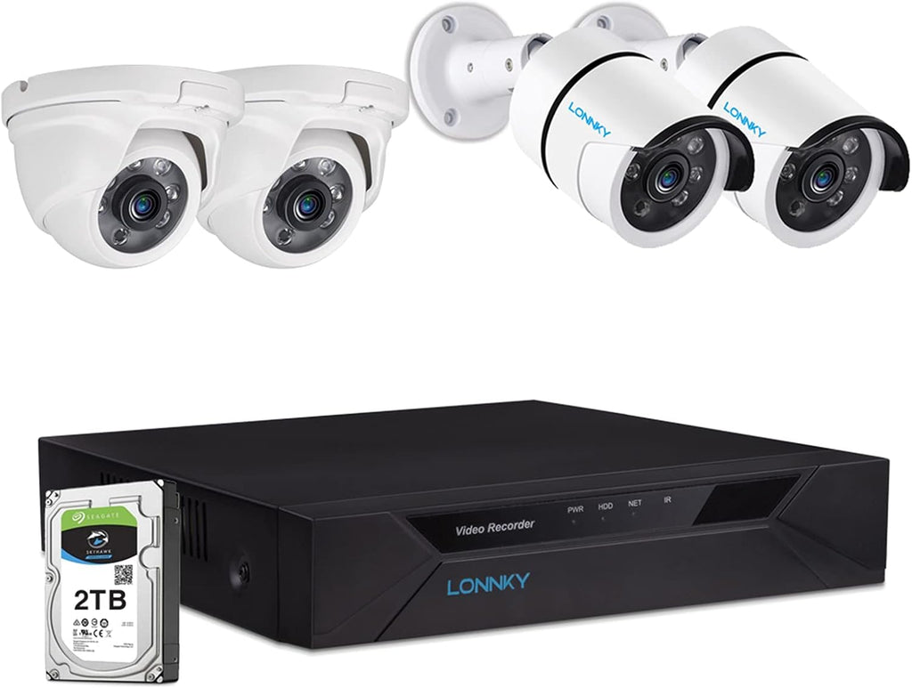 8CH 5MP Lite Surveillance DVR with 2 Bullet Cameras and 2 Dome Cameras (2TB HDD) Y440175