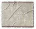 Beige Woven Throw Blanket with Fringe B12958