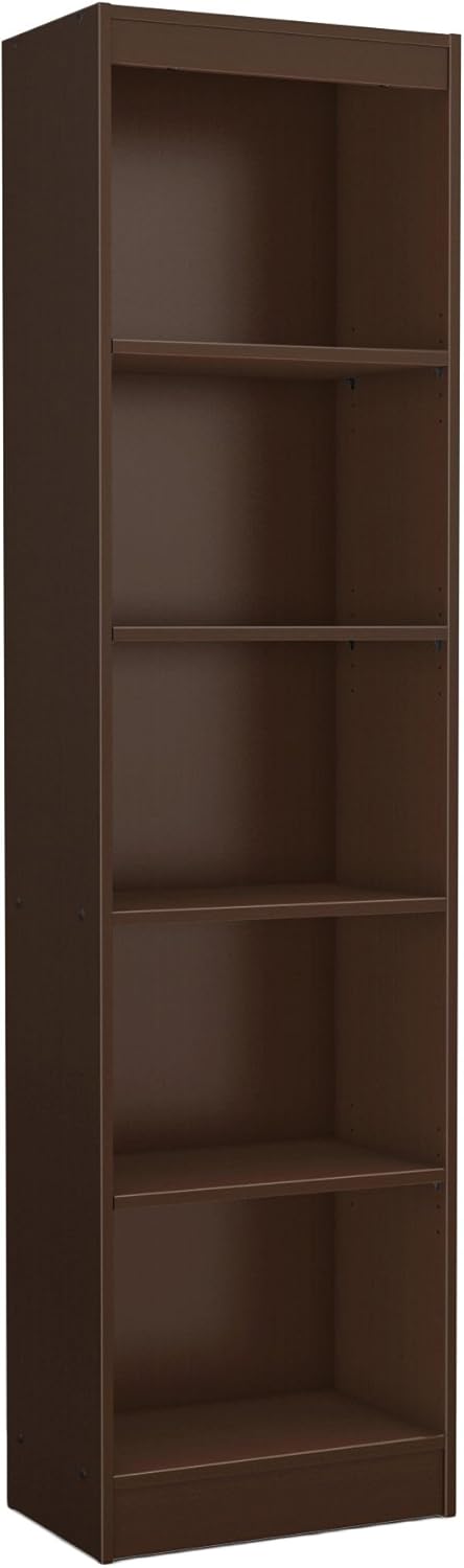 5-Shelf Narrow Bookcase Pure White Z781