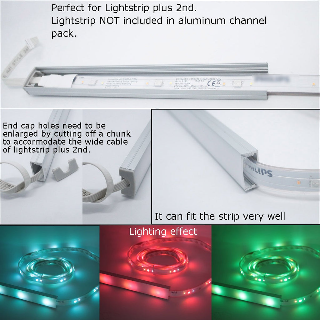 6-Pack 1 Meter LED Strip Aluminum Channels with Diffused Cover T932389