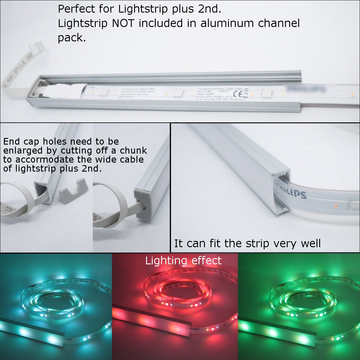 6-Pack 1 Meter LED Strip Aluminum Channels with Diffused Cover T932389