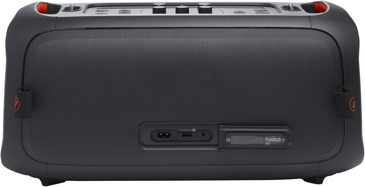 Portable party speaker with built-in lights and wireless mic, IPX4 splashproof protection, 6 hours of playtime, shoulder strap Z11899