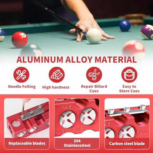 11-in-1 Aluminum Alloy Pool Cue Tip Shaper B786