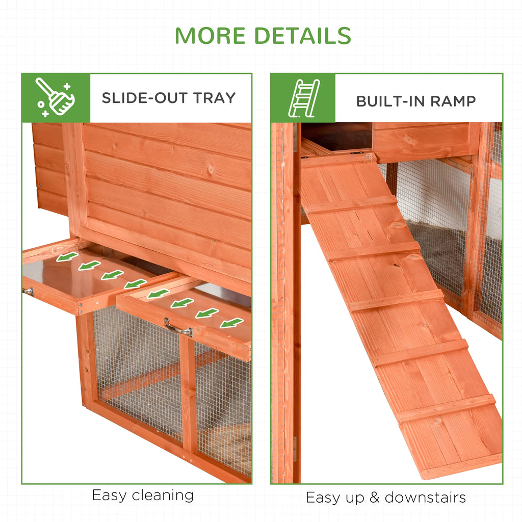 145" Wooden Chicken Coop with Run U1608