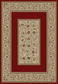 Ankara Floral Border Red Rug A13634