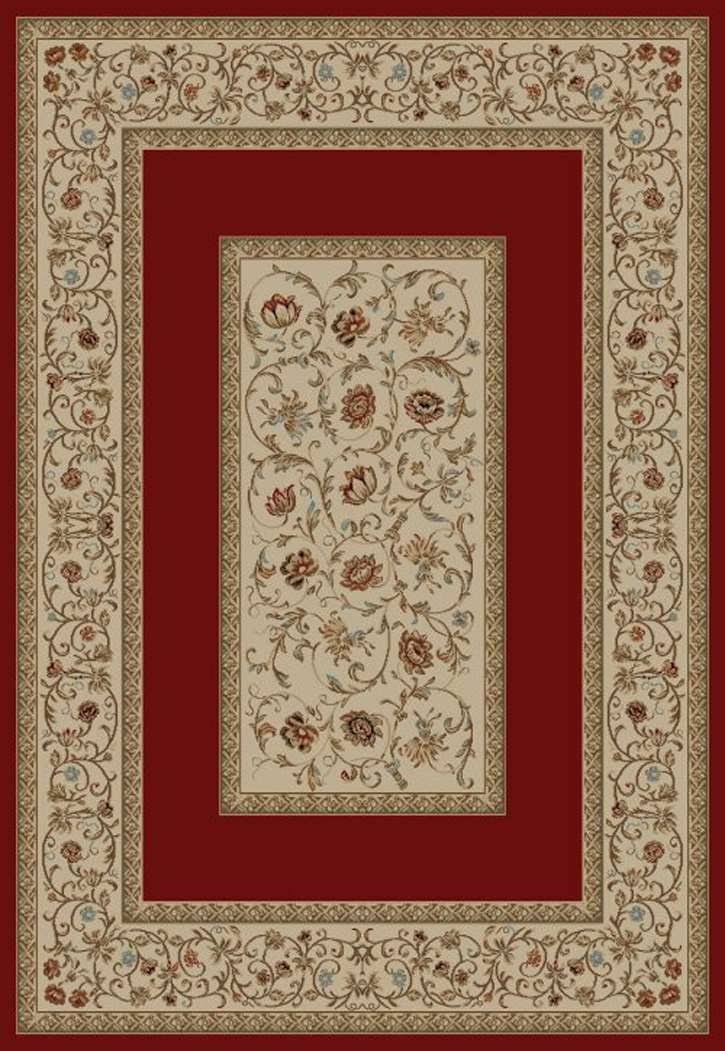 Ankara Floral Border Red Rug A13634