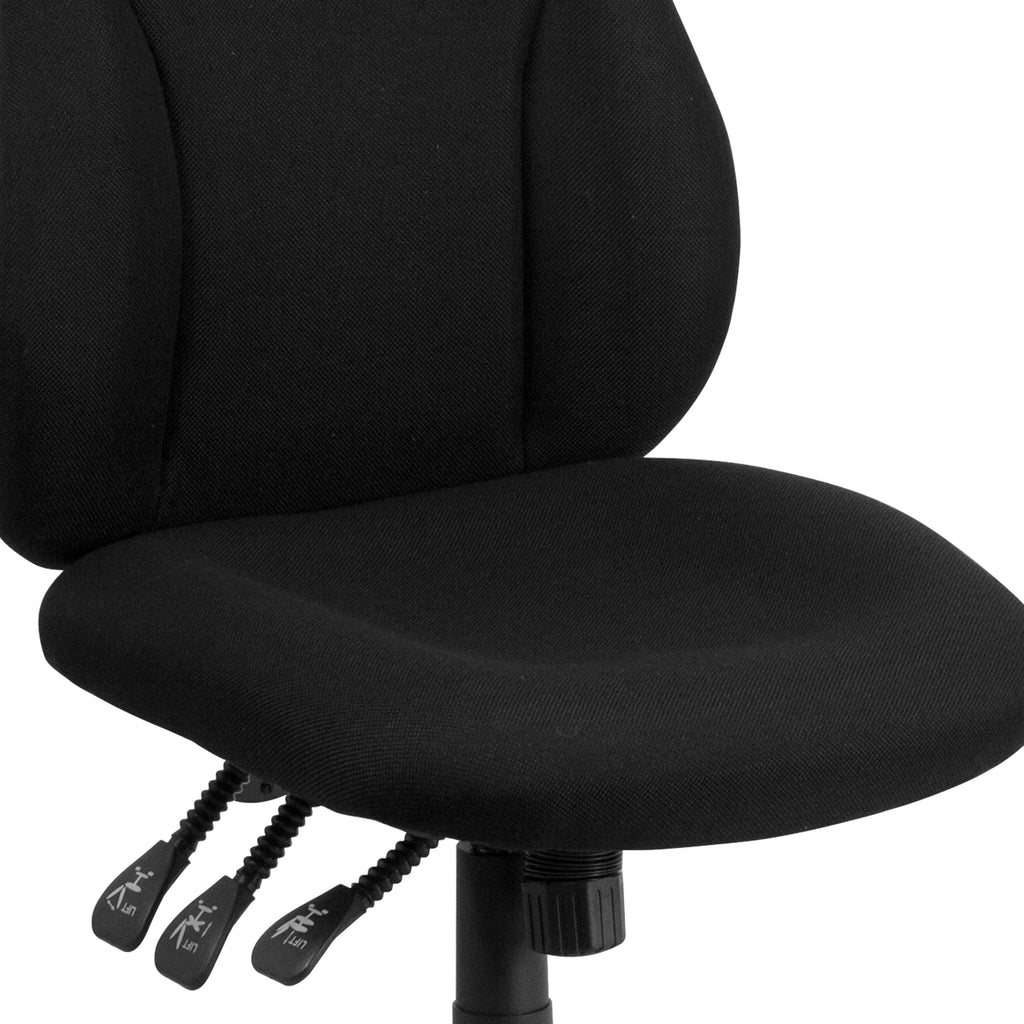 Black Fabric High Back Ergonomic Task Office Chair M3704