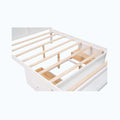 White Full Size Platform Bed with Drawer and Shelf T95932