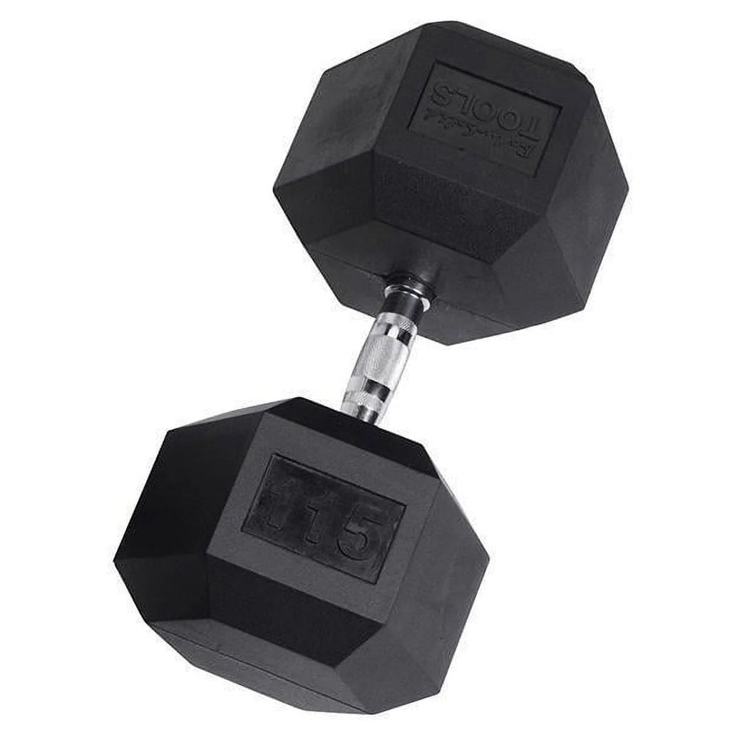 Rubber Coated Hex Dumbbells 35 lb V136