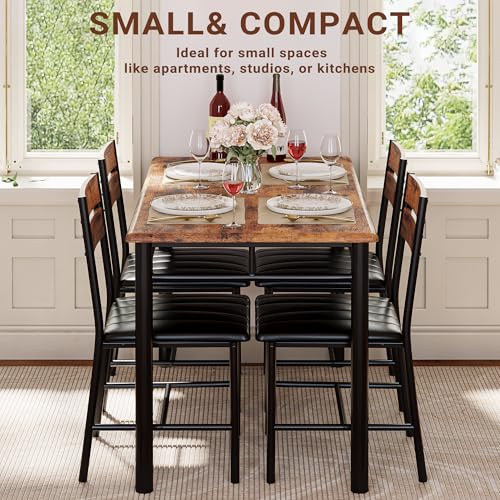 Grey Wood Dining Table Set for 4 T105941