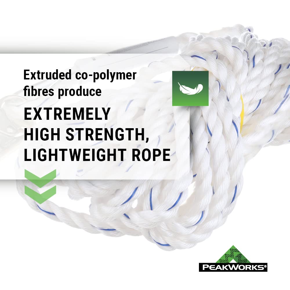 50' Vertical Cable Rope Grab with Galvanized Steel Snap Hook X627524