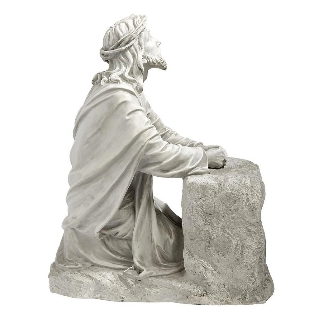 23 Inch Polyresin Antique Stone Religious Garden Statue A6457