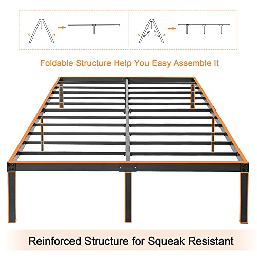 18" Full Size Metal Platform Bed Frame Q969