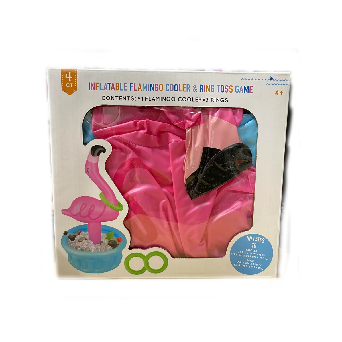 Inflatable Flamingo Cooler & Ring Toss Game C277