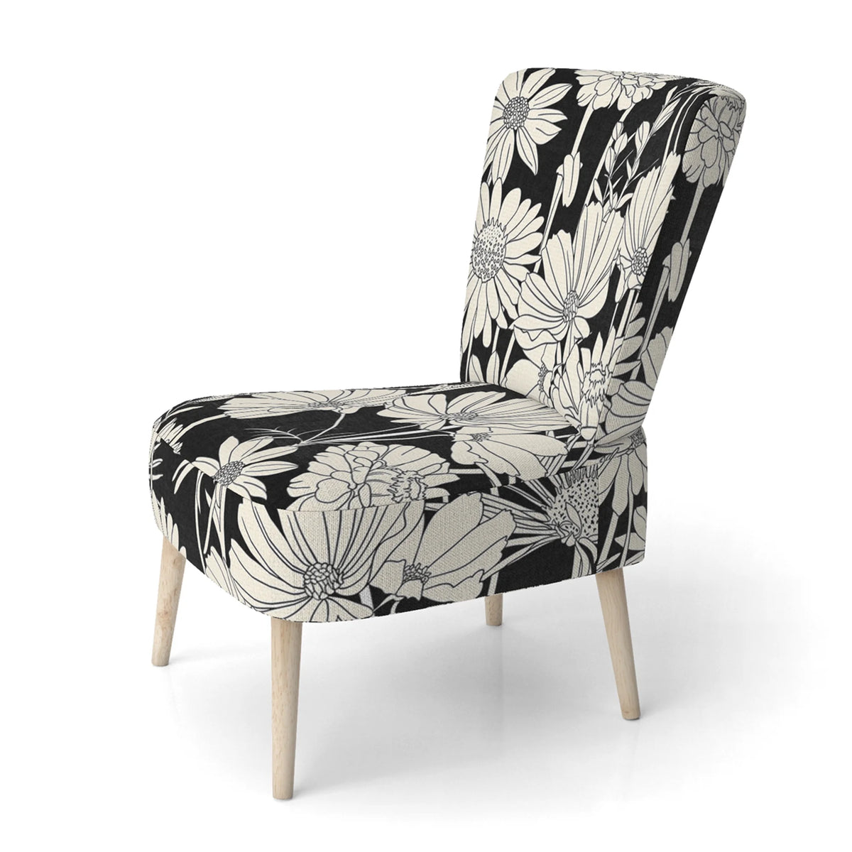 Upholstered Patterned Accent Chair and Arm Chair K401