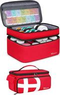 Medicine Organizer Bag and Medical Travel Bag with Multi Pockets, Red I272360