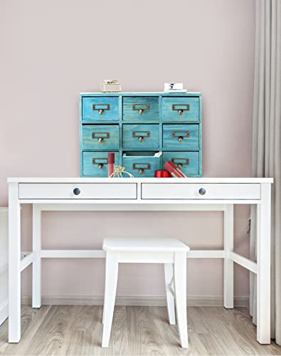 Blue Wooden 9 Drawer Desk Drawer Organizer M75681