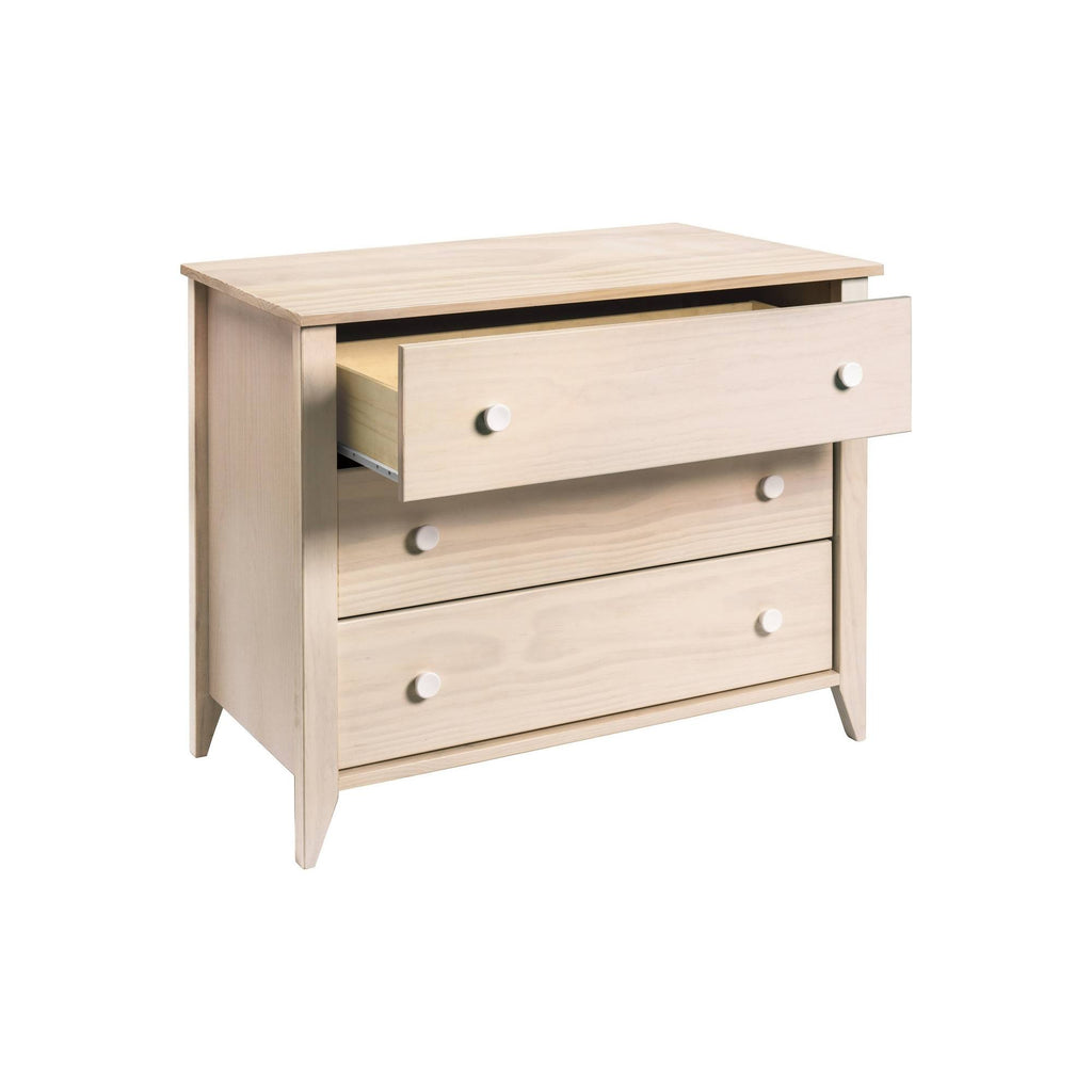 3-Drawer Changer Dresser with Removable Changing Tray Washed Natural White H40444