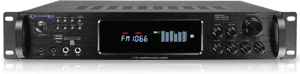 1500 Watt Bluetooth Stereo Amplifier with USB and SD Inputs G89951