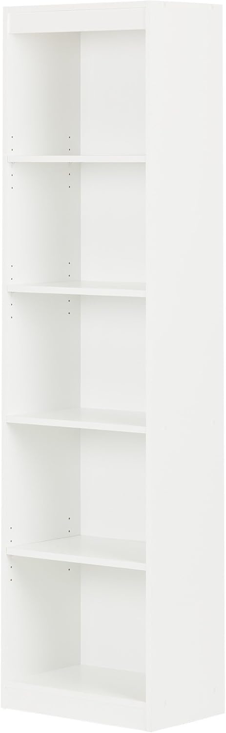 5-Shelf Narrow Bookcase Pure White Z781