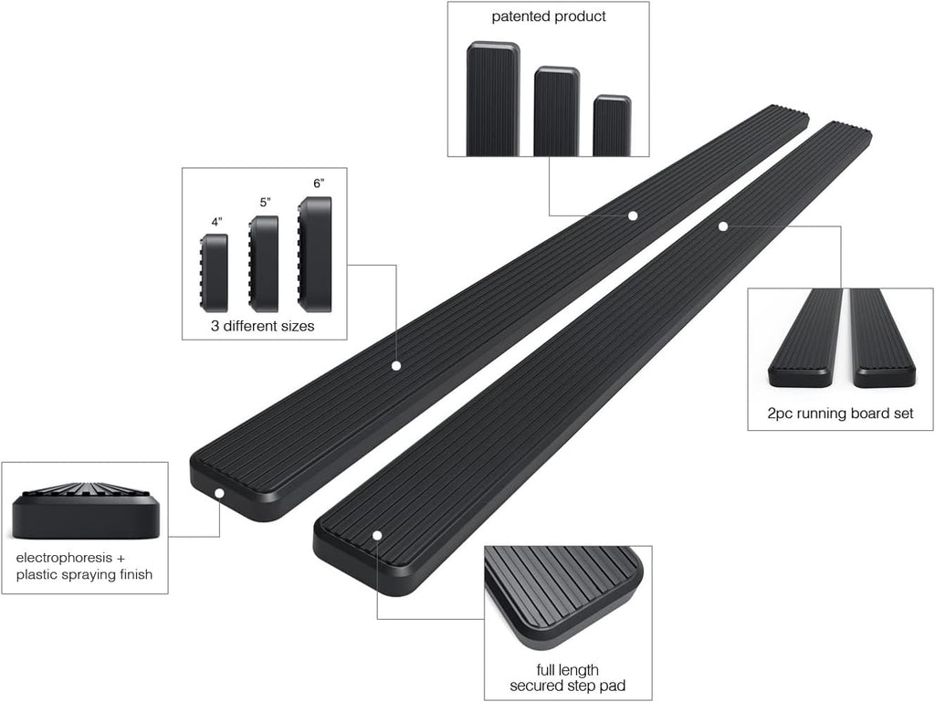 5in Black Running Boards I42567