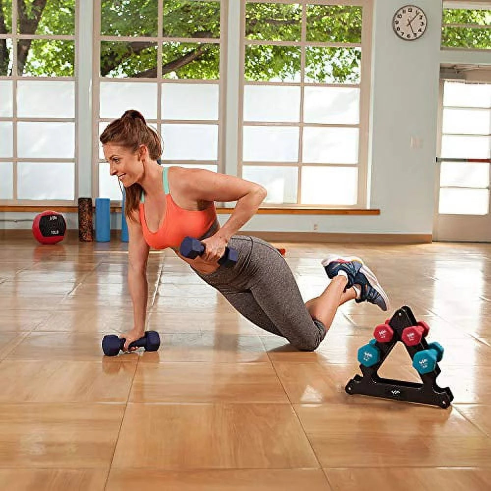 74 lb Dumbbell Set with Steel Stand H792