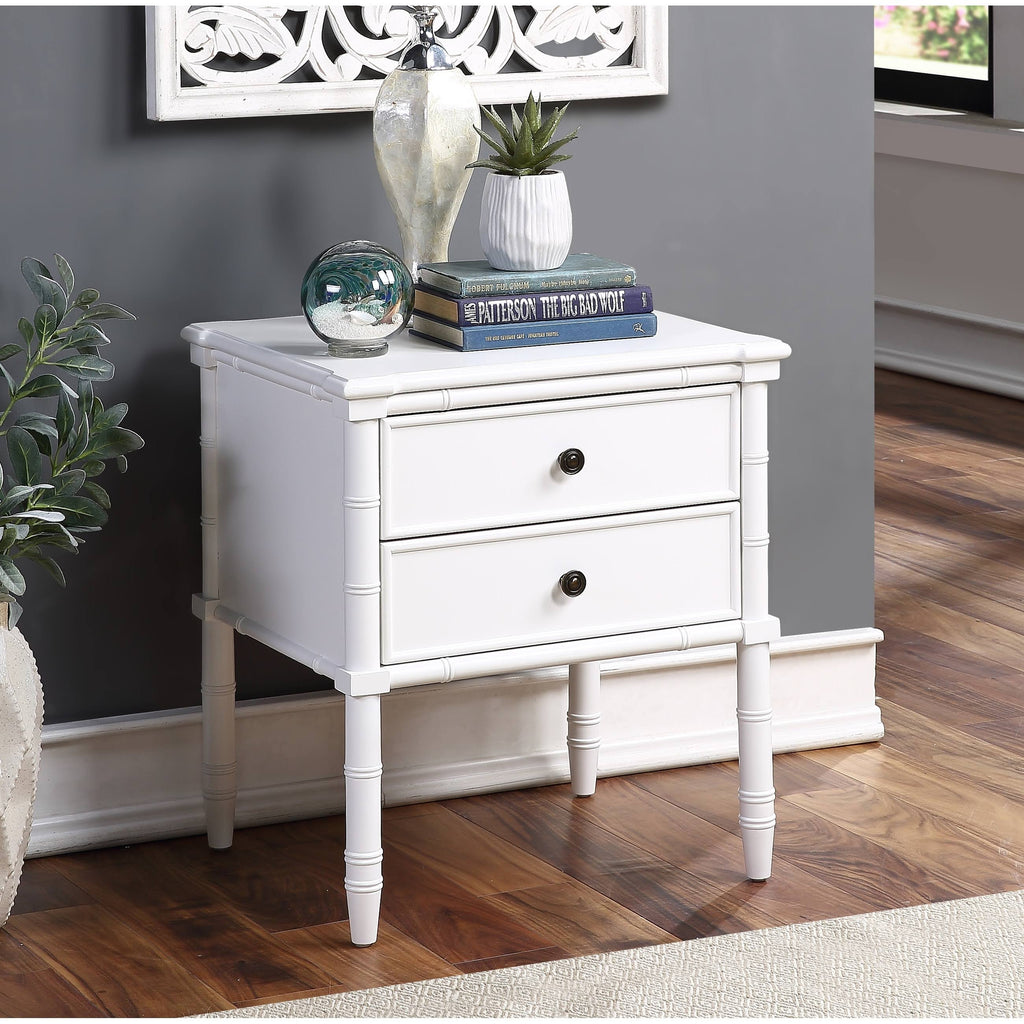2-Drawer Bamboo Carved Nightstand R17776