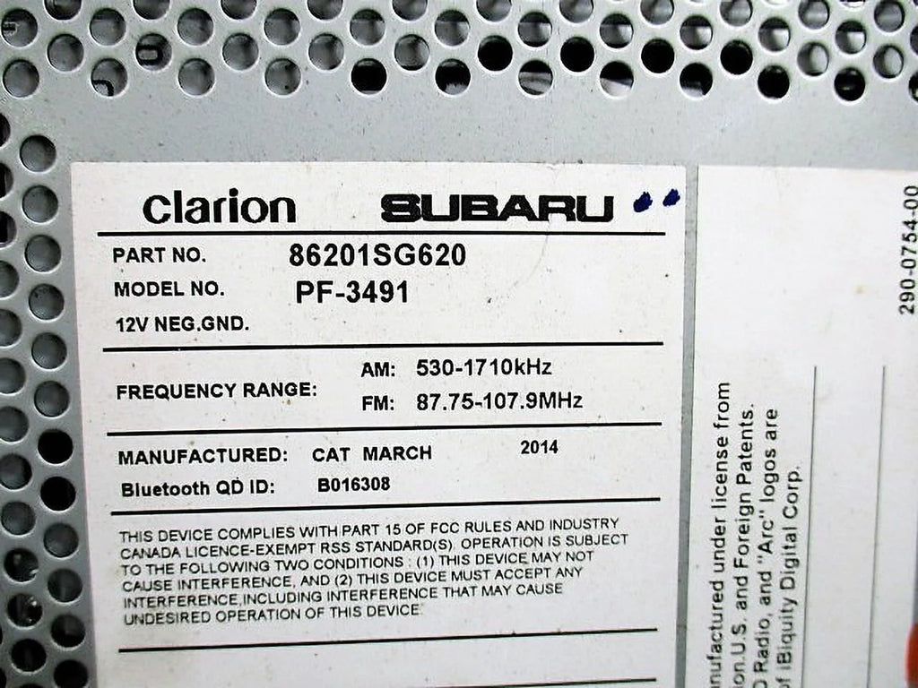 14 15 Subaru Forester MP3 CD HD Radio Receiver B77060