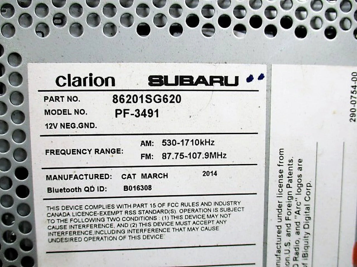 14 15 Subaru Forester MP3 CD HD Radio Receiver B77060