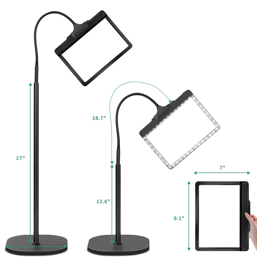 Rechargeable Floor Magnifying Glass with Light and Stand S86872