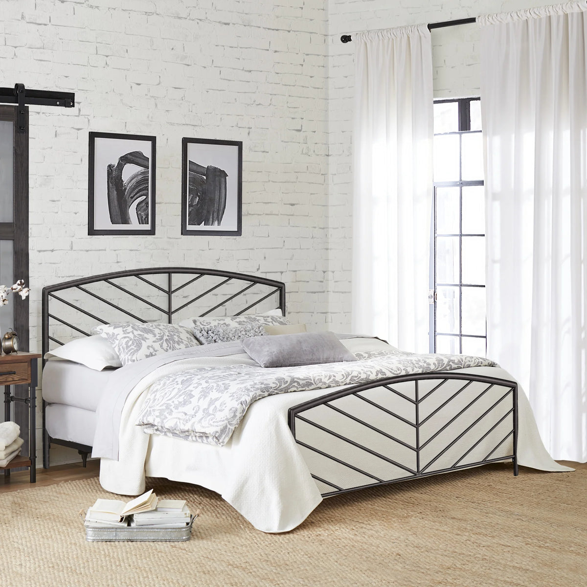 Gray Bronze Metal King Bed T52135
