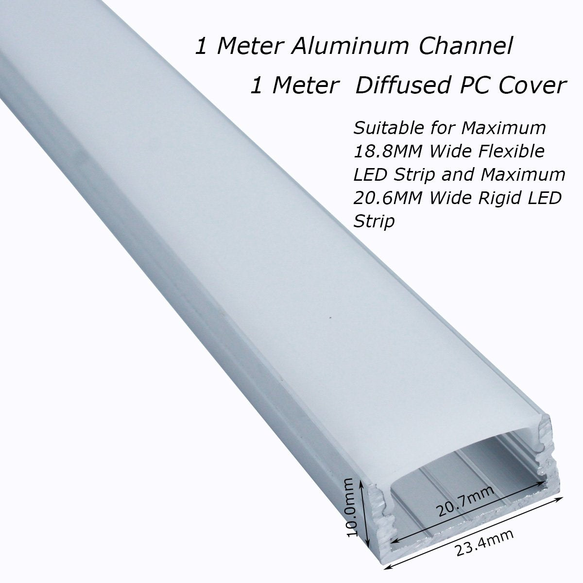6-Pack 1 Meter LED Strip Aluminum Channels with Diffused Cover T932389