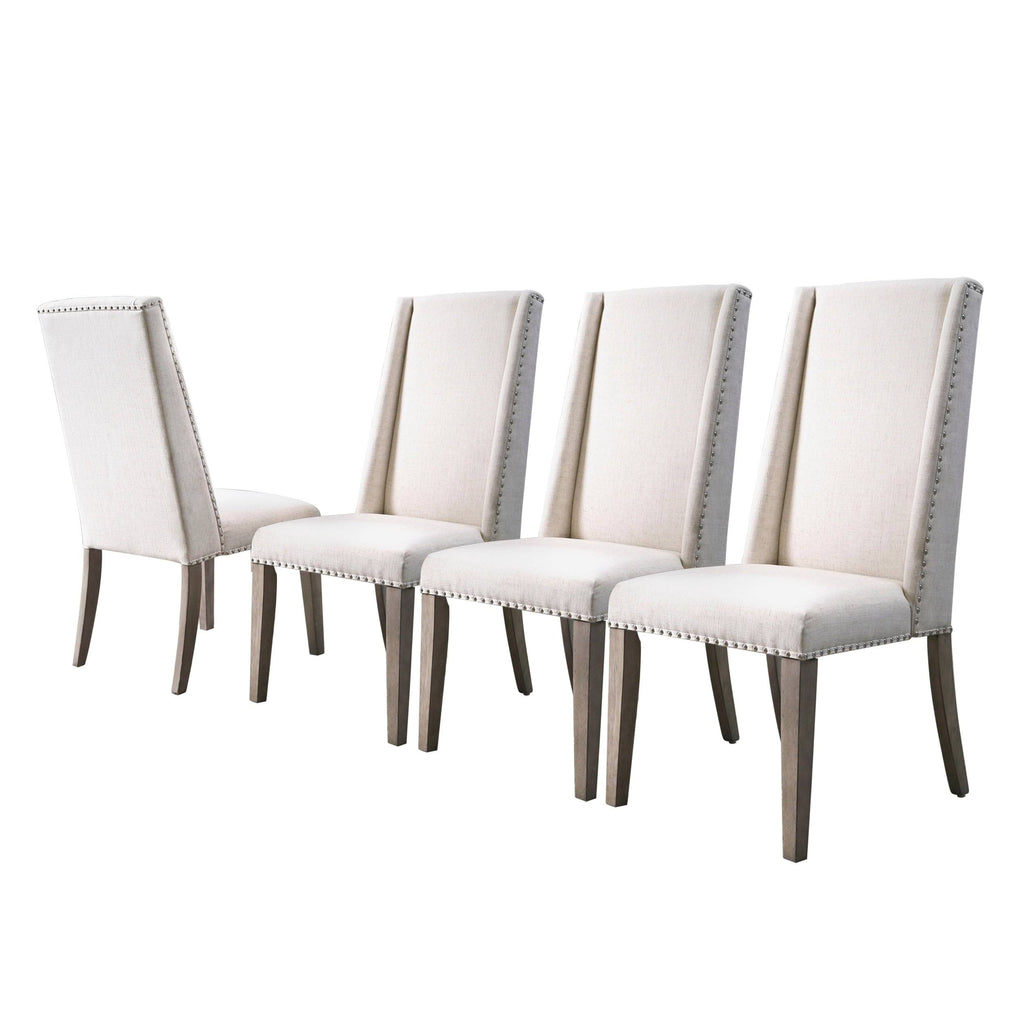 Neutral Acacia Polyester Dining Chair Set of 4 P715
