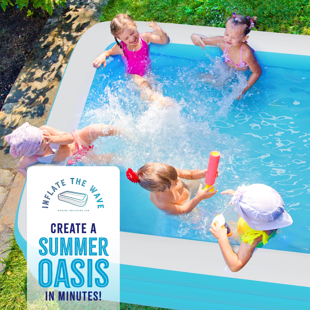 Inflatable Swimming Pool with Built-in Air Pump Pink Large A425786