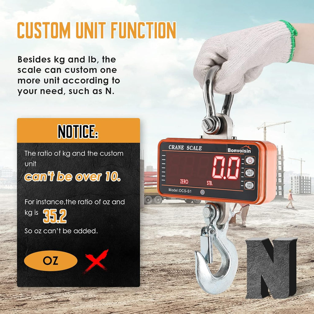 1000kg Orange Digital Hanging Scale R77478