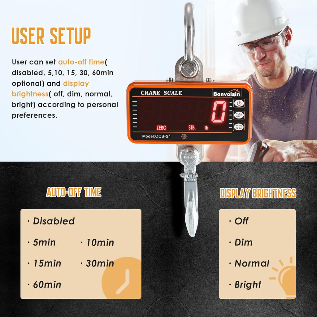 1000kg Orange Digital Hanging Scale R77478