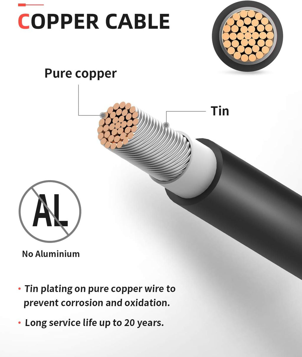 40 Feet 10AWG Solar Extension Cable with Connectors P5553