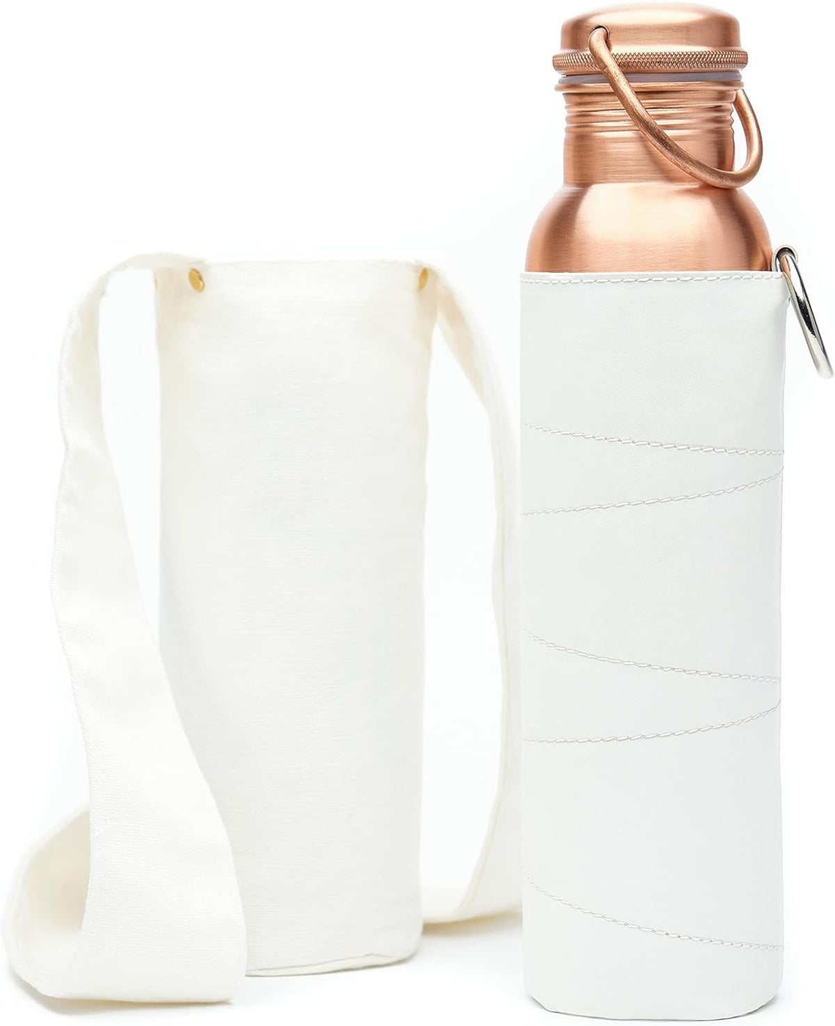 34 Oz 100% Pure Copper Water Bottle with Canvas Bag O12216