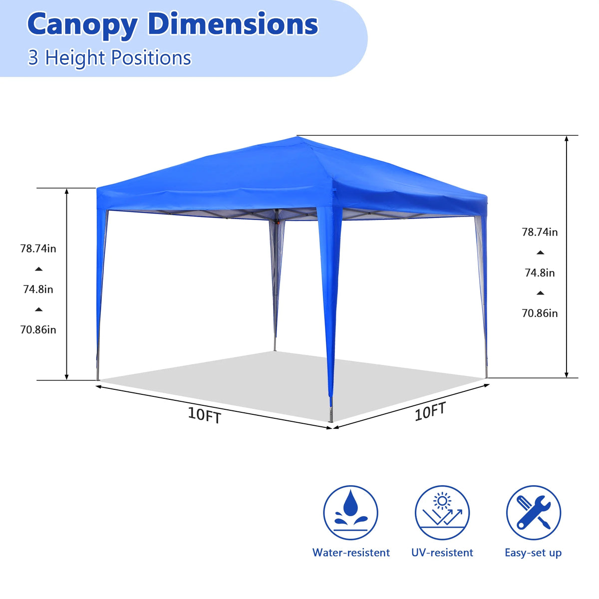 10 ft x 10 ft White Pop Up Canopy Tent with Carry Bag P262582