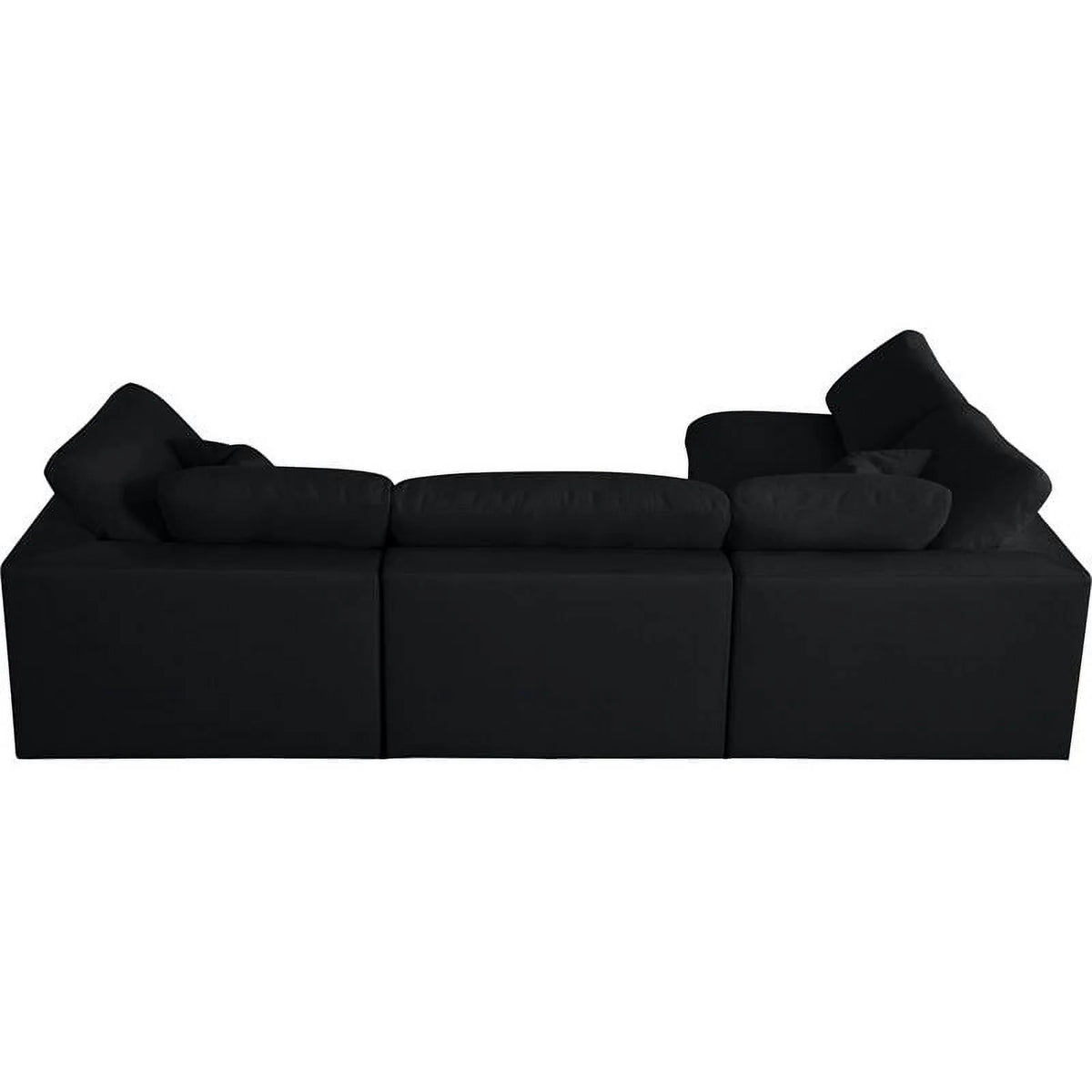 Black Linen Fabric Modular Sectional L604300