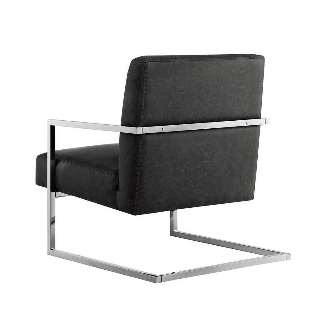Charcoal Faux Leather Accent Chair X760