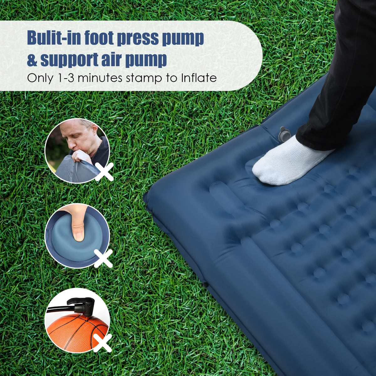 Inflatable Sleeping Pad 4 Inch Thick Air Mattress H9005